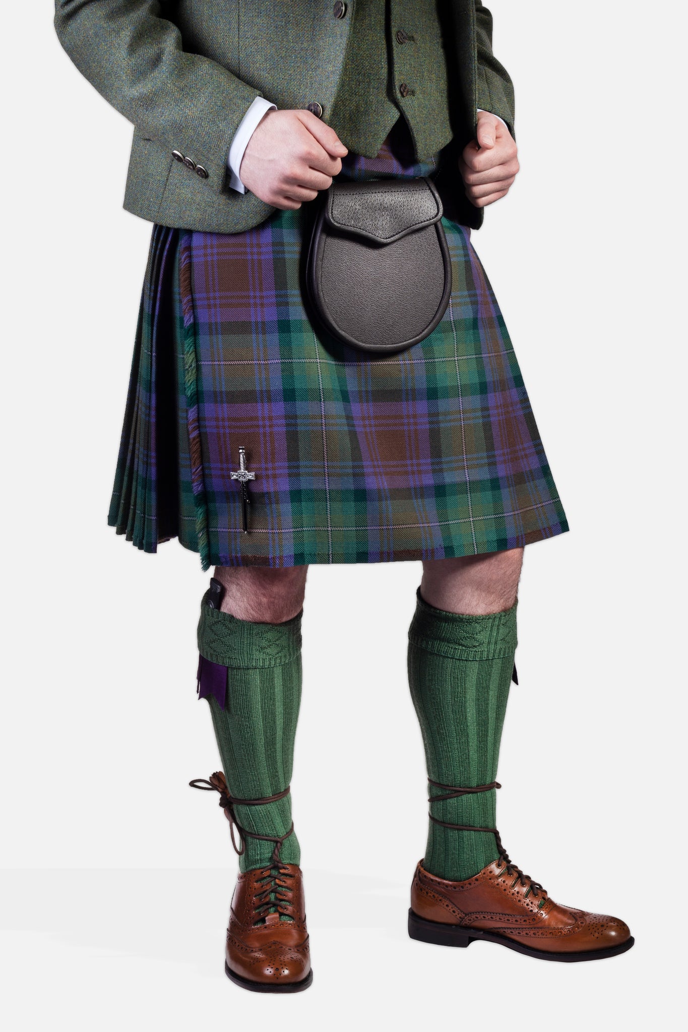 Isle of Skye / Lovat Green Tweed Kilt Hire Outfit