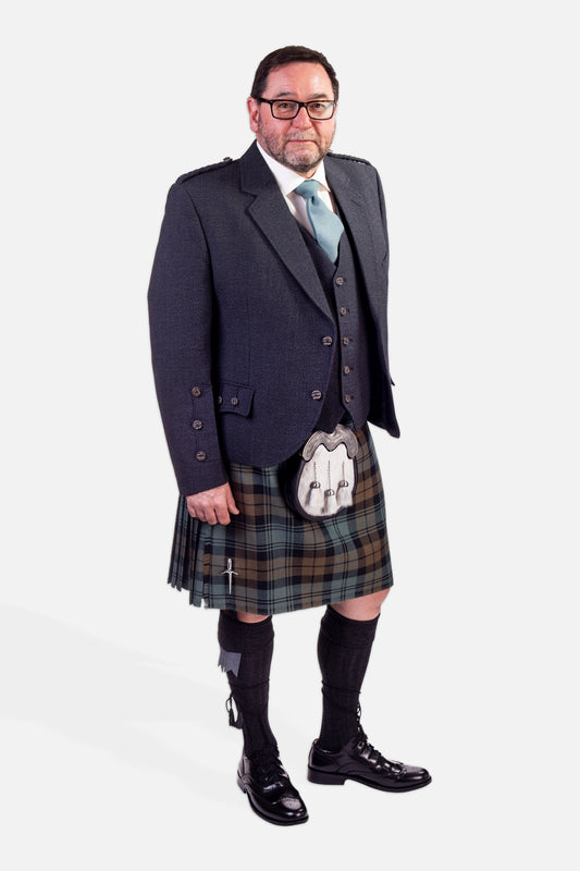 Black Watch Weathered / Charcoal Holyrood Kilt Hire Outfit