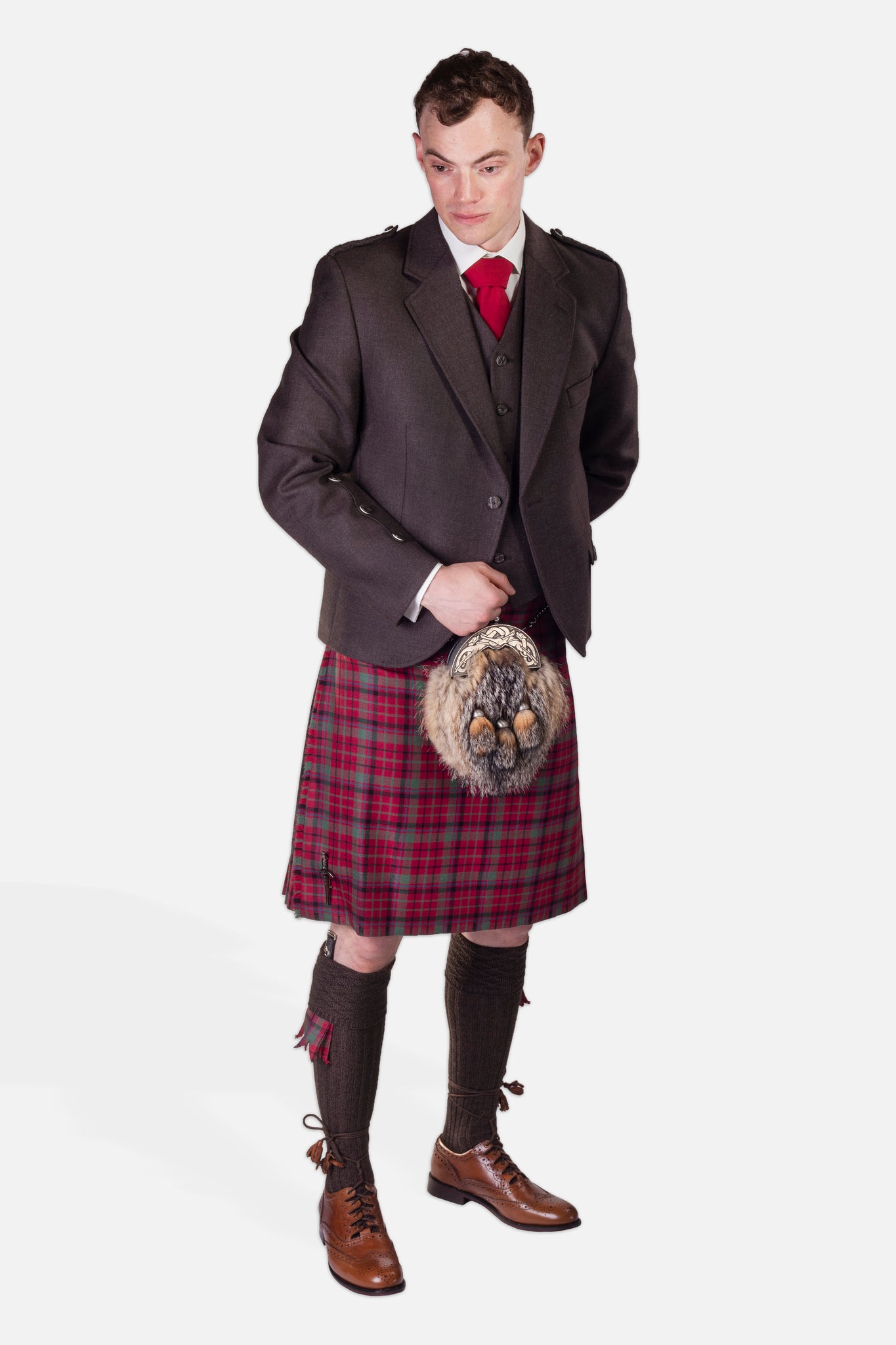 Red Nicolson Muted / Peat Holyrood Hire Outfit