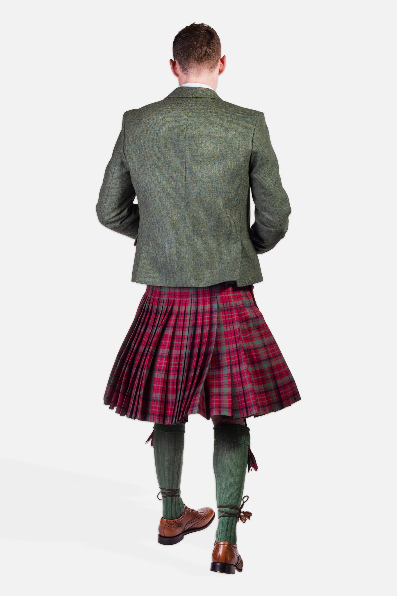 Red Nicolson Muted / Lovat Green Tweed Kilt Hire Outfit